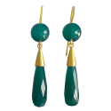 Boucles d'oreilles onyx vert et or Joséphine