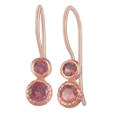 Boucles d' oreilles tourmaline rose et or Aliénor